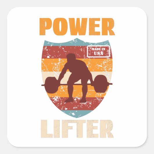 Power Lifter, Gewichtheffen Sport Canada Classic R Vierkante Sticker (Voorkant)