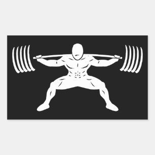 "POWER LIFTING" Sumo Power Squat Illustratie Rechthoekige Sticker