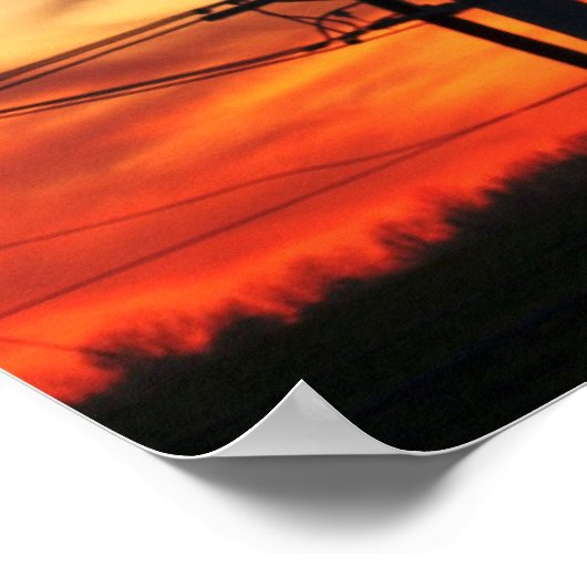 Power Line Sunset Poster Print (Hoek)