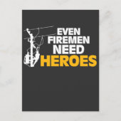 Power Lineman Gift Funny zelfs Firemen heeft helde Briefkaart (Voorkant)