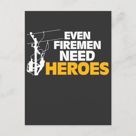 Power Lineman Gift Funny zelfs Firemen heeft helde Briefkaart (Voorkant)