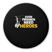Power Lineman Gift Funny zelfs Firemen heeft helde Keramische Knop (Voorkant)