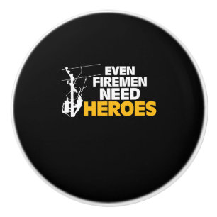 Power Lineman Gift Funny zelfs Firemen heeft helde Keramische Knop