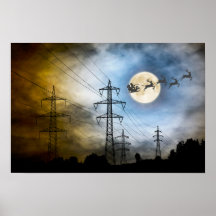 Power Lines, Santa en Full Moon Kerstmis