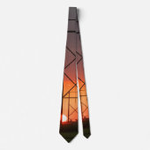 Power Lines Sunset Silhouette Stropdas (Voorkant)