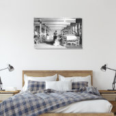 Power Loom Weaving, gegraveerd door J. Tingle, 183 Canvas Afdruk (Insitu (Slaapkamer))