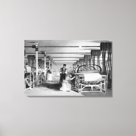 Power Loom Weaving, gegraveerd door J. Tingle, 183 Canvas Afdruk (Voorkant)