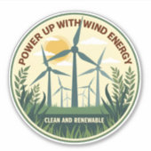 Power Met Windenergie Bumpersticker - hernieuwbaar Sticker (Voorkant)