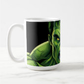 Power Monster Comic Mug – Green Muscular Creature Koffiemok (Links)