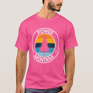 Power Montana MT USA City Pride Retro Zonsondergan T-shirt