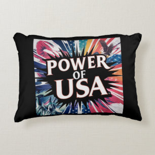 Power of USA Coussin - Drapeau américain patriotiq