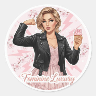 Power & Pink : Autocollant Coquette de Luxe Fémini