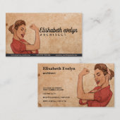 Power Pop Art Voman Drawn  Visitekaartje (Voorkant / Achterkant)