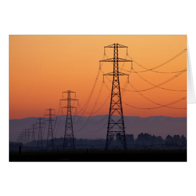 Power Pylons op zonsondergang (Voorkant Horizontaal)