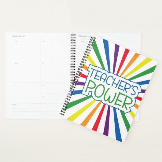 Power Rainbow Planner de l'enseignant (Devant avec enveloppe)