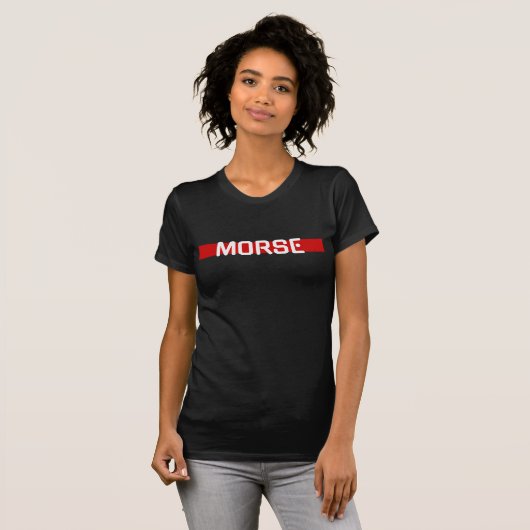 Power Red Morse-codeontwerp T-shirt (Voorkant volledig)