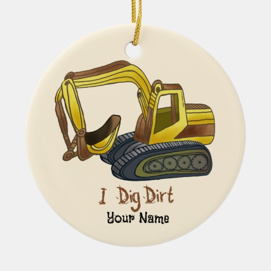 Power Shovel Dig Dirt Keramisch Ornament (Voorkant)