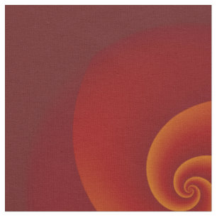 Power Spirals Fractal - rood sinaasappel + je idee Stof