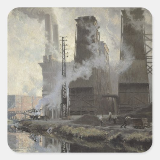 Power Station op Croix-Wasquehal Vierkante Sticker (Voorkant)