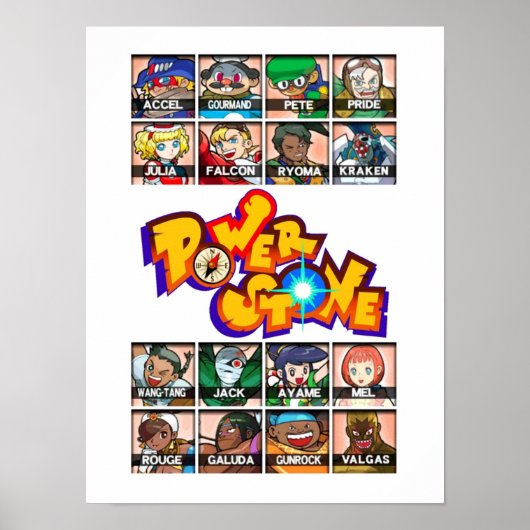 Power Stone-tekens Poster (Voorkant)