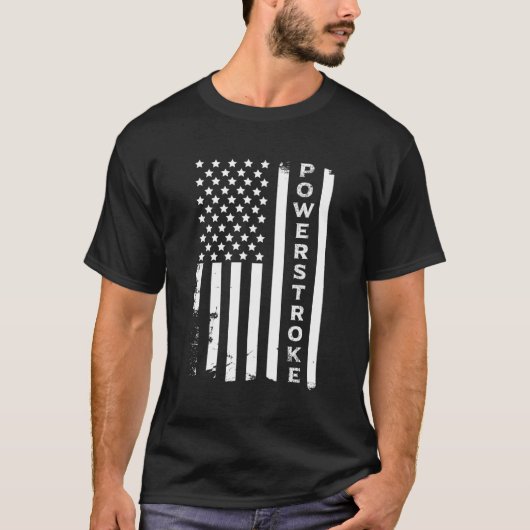Power Stroke Amerikaanse vlag T-shirt (Voorkant)