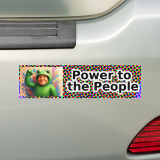 Power to the people. Man in a Frog suit. Bumpersticker