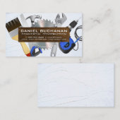 Power Tools | Houtraad | Textielwand Visitekaartje (Voorkant / Achterkant)