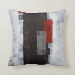 'Power Trip' Noir, gris, rouge Coussin d'art Abstr<br><div class="desc">The Image used to create this product is an original abstract art painting by T30 Gallery.</div>