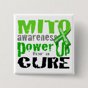 Power Up for Mito Awareness Vierkante Button 5,1 Cm