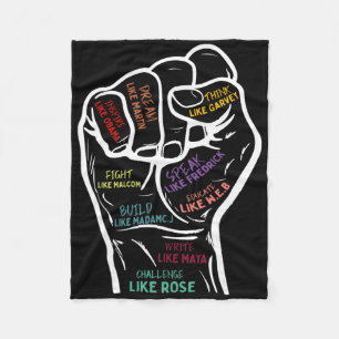 Power Vuist Hand Inspirerende Leiders Zwarte Gesch Fleece Deken