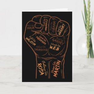 Power Vuist Hand Inspirerende Zwarte Leiders Zwart Kaart