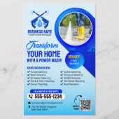 Power Wash House Reiniging Druk Wassen Flyer (Voorkant)