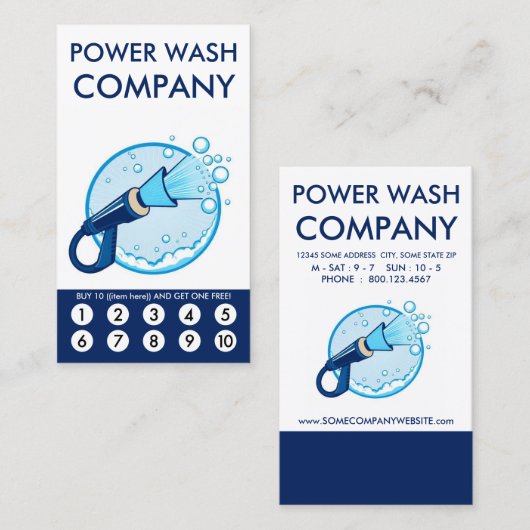 Power Wash Loyalty Punch Card (Voorkant / Achterkant)