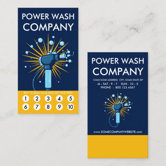 Power Wash Loyalty Punch Card (Voorkant / Achterkant)