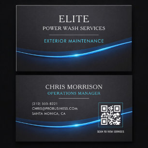 Power Wash Services QR Code Professioneel Visitekaartje