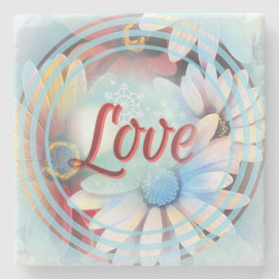 Power Word "Love" op een marmer Onderzetter met Da