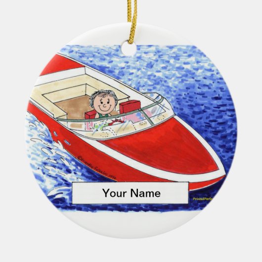 Powerboat - Vrouw Keramisch Ornament (Voorkant)