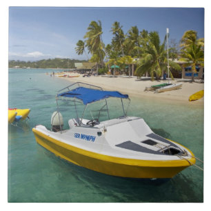 Powerboot en banaanboot tegeltje