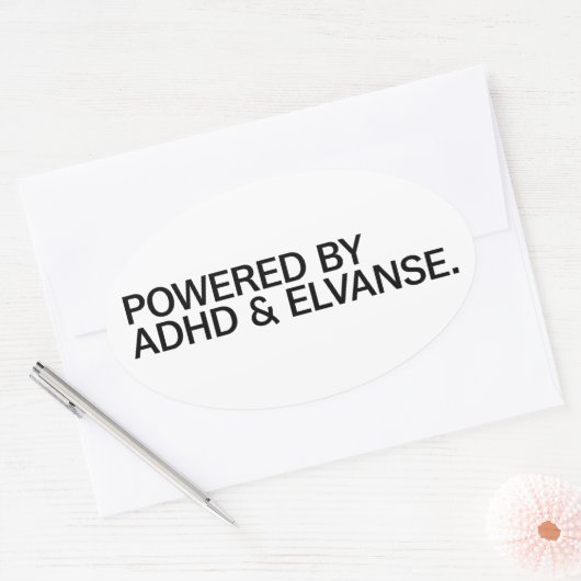  Powered By ADHD & Elvanse  | Sticker (Envelop)