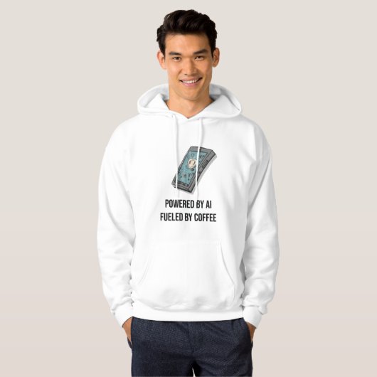 Powered By AI Fueled By Coffee Hoodie - Tech Geek (Voorkant volledig)