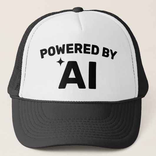 Powered by AI™ Trucker Hat (Customize It!) Trucker Pet (Voorkant)