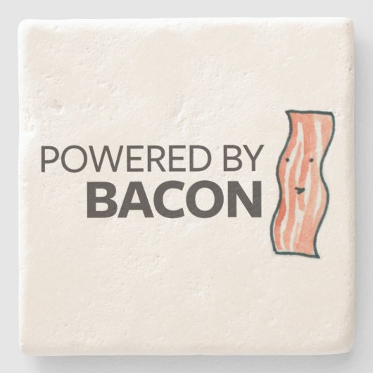 Powered by Bacon Stenen Onderzetter (Voorkant)