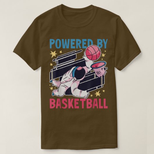 Powered by Basketball with a Astronaut T-shirt (Design voorkant)