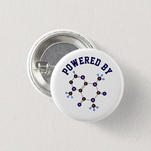 Powered by - Caffeine Molecular Structure Ronde Button 3,2 Cm (Voorkant /achterkant)