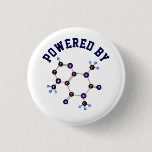 Powered by - Caffeine Molecular Structure Ronde Button 3,2 Cm