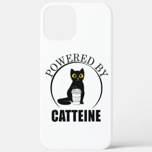 Powered by Catteine Funny Coffee Pun Caffeine iPhone 12 Pro Max Hoesje