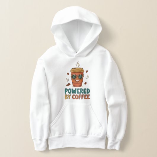 Powered by Coffee Cute Cartoon Hoodie (Laagn)