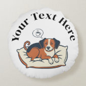 Powered by Coffee & Dog Dreams Rond Kussen (Achterkant)