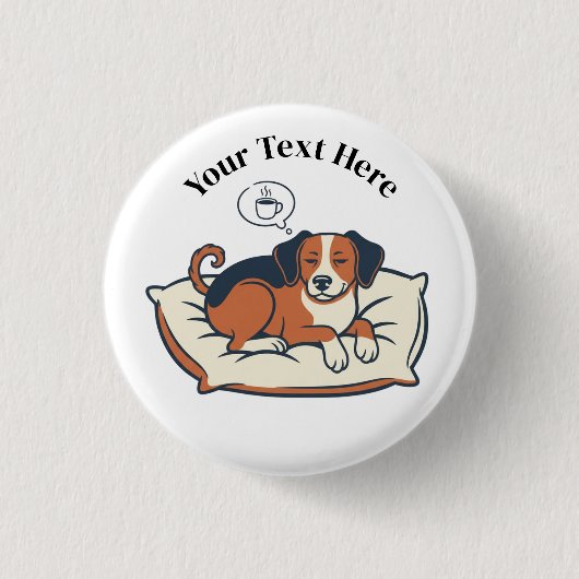 Powered by Coffee & Dog Dreams Ronde Button 3,2 Cm (Voorkant)