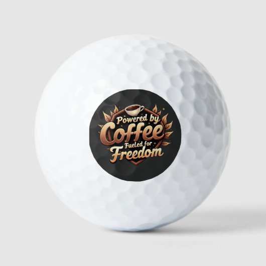 Powered by coffee Fueled by Freedom Golfballen (Voorkant)